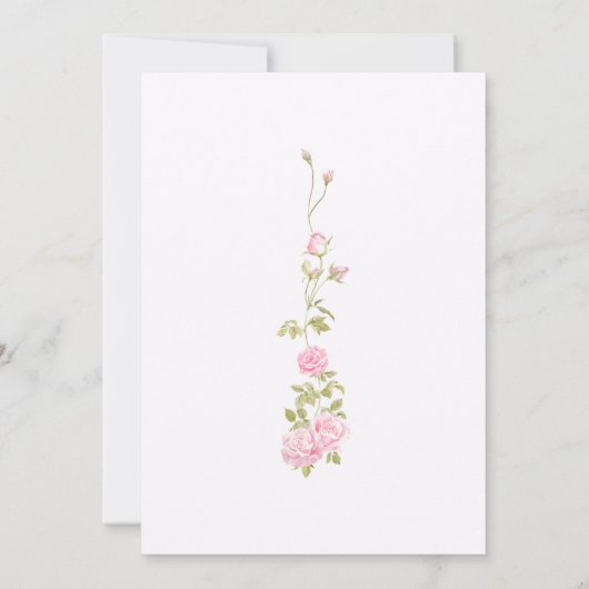 Romantic Blush Roses & Pink Bow Wedding 招待状 (裏面)