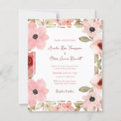 Romantic Blush Soft Pink Floral Wedding Invitation (正面)
