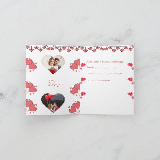 Romantic Blush Valentine Card シーズンカード (内部)