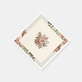 Romantic Blush Watercolor Floral Napkin スタンダードカクテルナプキン (角)