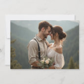 Romantic Blush with Black Florals and Photo Back 招待状 (裏面)