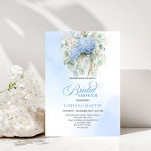 Romantic Bohemian Blue Floral Bridal Shower Invite 招待状