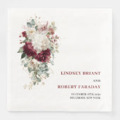 Romantic Boho Blush Gold Rose Wedding Paper Napkin (正面)