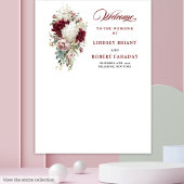 Romantic Boho Burgundy Wedding Photo Backdrop Prop タペストリー