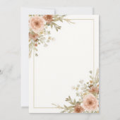 Romantic Boho Garden Watercolor Floral Pampas 招待状 (裏面)
