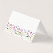 Romantic Boho Garden Wildflower Wedding Place Card (裏面)