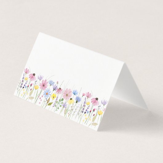 Romantic Boho Garden Wildflower Wedding Place Card (裏面)