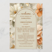 Romantic Boho Neutral Beige Olive Floral Program プログラム (正面)