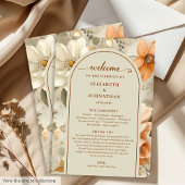 Romantic Boho Neutral Beige Olive Floral Program プログラム