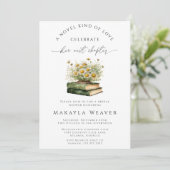 Romantic Boho Next Chapter Florals Bridal Shower 招待状 (スタンド正面)