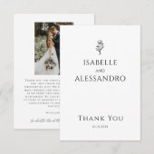 Romantic Boho Photo'結婚s Thank You サンキューカード (正面/裏面)
