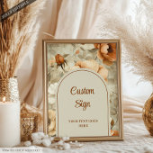 Romantic Boho Terracotta Sage Green Custom Wedding ポスター