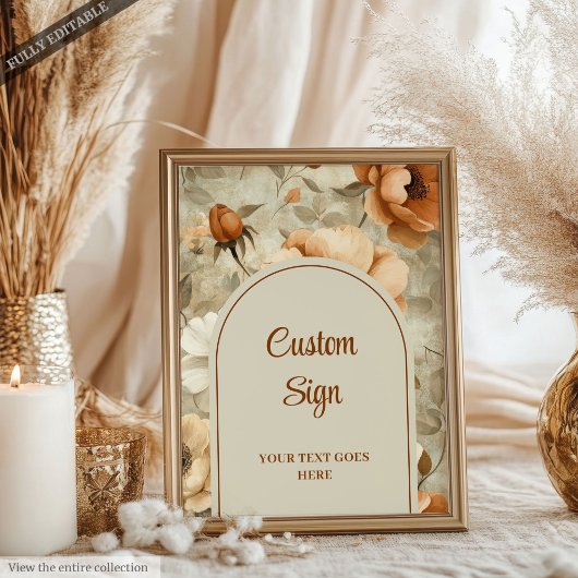 Romantic Boho Terracotta Sage Green Custom Wedding ポスター