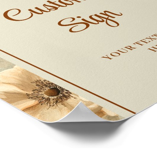 Romantic Boho Terracotta Sage Green Custom Wedding ポスター (角)