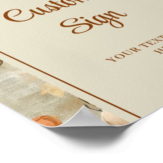 Romantic Boho Terracotta Sage Green Personalized  ポスター (角)