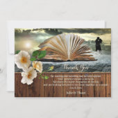 Romantic Book Lovers Wedding Thank You Card セーブザデート (正面)