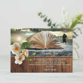 Romantic Book Lovers Wedding Thank You Card セーブザデート (スタンド正面)