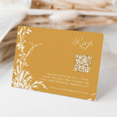 Romantic Botanical Arch Garden Amber Fall Wedding 出欠カード