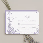 Romantic Botanical Arch Garden Lavender Wedding 出欠カード