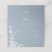 Romantic Botanical Garden Dusty Blue Wedding プレイスカード (外部開封)
