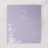 Romantic Botanical Garden Lavender Wedding プレイスカード (外部開封)
