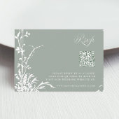 Romantic Botanical Garden Wedding Sage Green 出欠カード