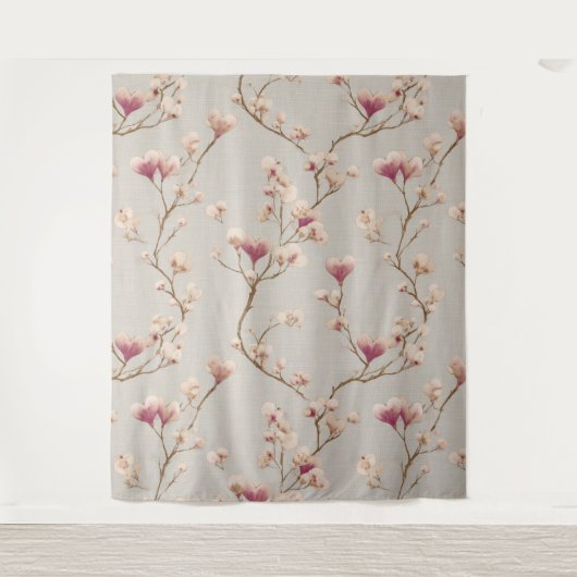 Romantic Botanical Wall Tapestry – Heart Blossom タペストリー (正面)