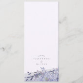 Romantic Botanical Wedding Reception Menu プログラム (裏面)