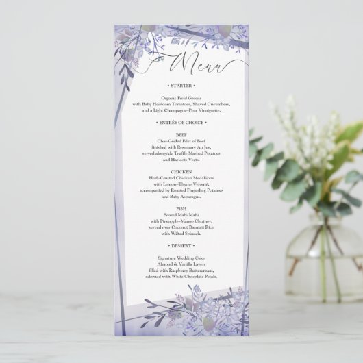Romantic Botanical Wedding Reception Menu プログラム (スタンド正面)