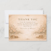 Romantic Botanical Wildflower Garden Wedding サンキューカード (正面)