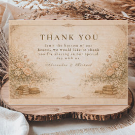 Romantic Botanical Wildflower Garden Wedding サンキューカード