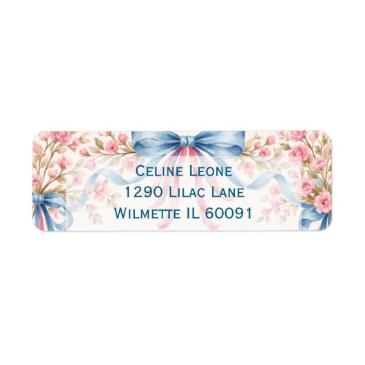 Romantic bows and floral  ラベル (正面)