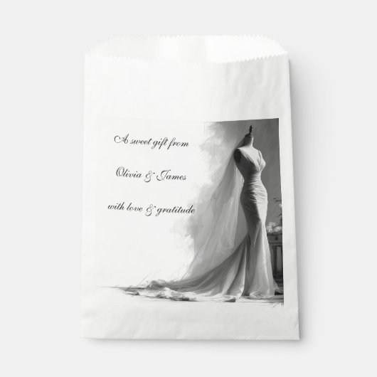 Romantic Bridal Sketch Wedding Favor Bag フェイバーバッグ (正面)