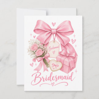 Romantic Bridesmaid Gift, Bridal Party Graphic Tee 招待状