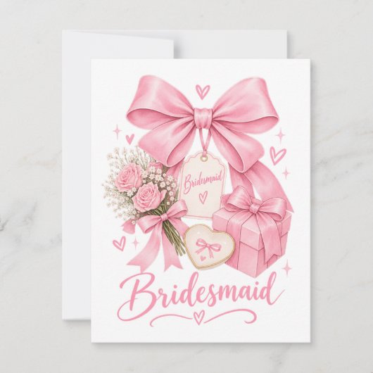 Romantic Bridesmaid Gift, Bridal Party Graphic Tee 招待状 (正面)