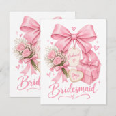 Romantic Bridesmaid Gift, Bridal Party Graphic Tee 招待状 (正面/裏面)