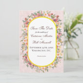 Romantic Bright Garden Floral Save The Date Card 招待状 (スタンド正面)