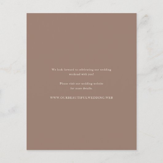Romantic Brown Elegant Wedding Invitation (裏面)