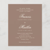Romantic Brown Elegant Wedding Invitation (正面)