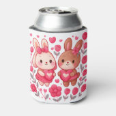 Romantic Bunny Couple Heart Can Cooler 缶クーラー (缶裏面)