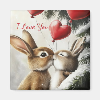 Romantic Bunny Couple Valentine's Day Magnet マグネット