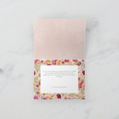 Romantic Burgundy Blush Floral Garden Wedding サンキューカード (内部)