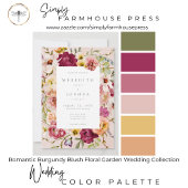 Romantic Burgundy Blush Floral Garden Wedding 招待状