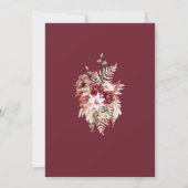 Romantic Burgundy Blush Floral Wedding Table No ノートカード (裏面)