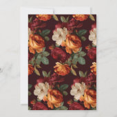 Romantic Burgundy Floral Photo 40th Birthday 招待状 (裏面)