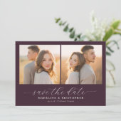 Romantic Burgundy Photo Collage セーブザデート (スタンド正面)