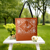 Romantic Burnt Orange 40th Wedding Anniversary トートバッグ