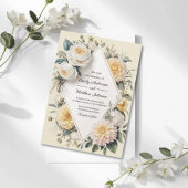 Romantic Butter Yellow Garden Wedding Invitation 招待状