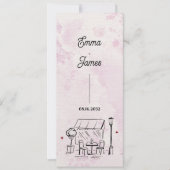 Romantic Café Sketch Wedding Ceremony Program 招待状 (正面)