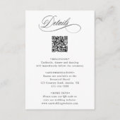 Romantic Calligraphy QR Code Wedding Details エンクロージャーカード (正面)